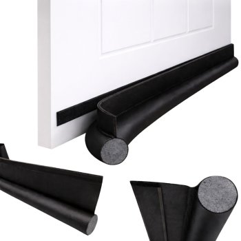 Self-Adhesive Door Draft Stopper and Noise Blocker, 96cm, Black