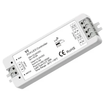 V2 CCT LED Controller 12-24V 2x5A RF & Push Dimming