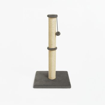 Высокая когтеточка-столбик из сизаля с игрушкой для кошек