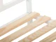 Two-Tier Wooden Plant Stand on Wheels, White / Natural Wood