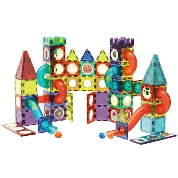 Magnetic Building Blocks Ball Track Set, 96 Pieces