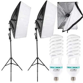 2x 135W Softbox Photo Studio Lighting Kit with Tripods