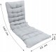 Garden Chaise Lounger Quilted Pillow Folding Chair Cushion, 160cm
