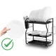 Massido 3-Tier Dish Drying Rack for Kitchen Counter MS-603, Black