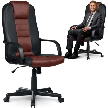 Sofotel Swivel Office Chair, Black-Brown