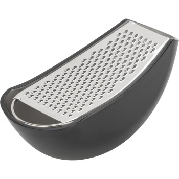 Alessi Parmenide Cheese Grater with Container AARU01 B, Black / Silver