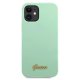 Apple iPhone 12 mini 5.4\'\' Guess Metal Logo Script Case Cover (GUHCP12SLSLMGGN), Green | Чехол Кейс...