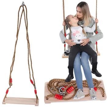 Wooden Garden Swing for Kids and Adults, 40x16 cm