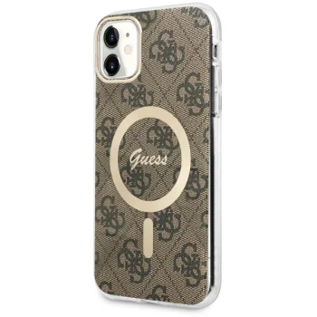Guess iPhone 11 Case 4G MagSafe, Brown