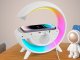 RGB LED desk lamp with Bluetooth speaker, FM radio, alarm clock and 15W wireless charger