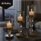 Ruhhy 00026487 Gold Candle Holder Set (3 pcs)