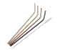 A set of 8 Reusable Metal Drinking Straws with Cleaning Brush and Pouch, Color Mix