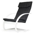 ModernHome Scandinavian Rocking Chair for Living Room, Bentwood Lounge Chair, White/Black