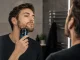 Compact Cordless Electric Shaver with USB-C and LED Display, Blue
