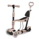 Ricokids Todi 3-in-1 kids three-wheel scooter with LED wheels, beige