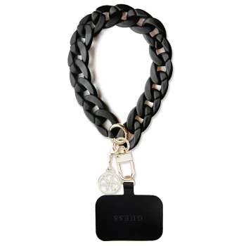 Guess Large Chain Acrylic 4G Charm Universal Phone Strap, Black