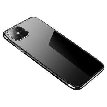 TPU Case for Xiaomi Redmi Note 11S / Note 11 with Metallic Frame, Clear / Black