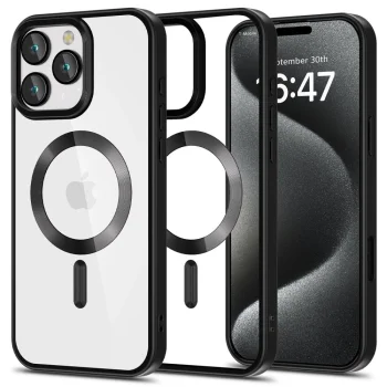 Apple iPhone 16 Pro Max 6.9'' Tech-Protect MagFlex MagSafe Case Cover, Clear with Black Frame