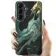 Tech-Protect Lamano MagSafe Case for Samsung Galaxy S26 - Black/Green