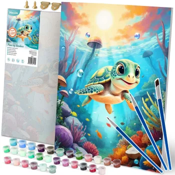 Massido Paint by Numbers Turtle, 40x50 cm