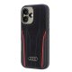 Audi Genuine Leather MagSafe Case for iPhone 16, Black/Red