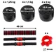 4Fizjo Adjustable Bitumen Dumbbells with Barbell, 2 x 10 kg
