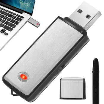 Mini Spy Voice Recorder USB Flash Drive 8GB, Silver
