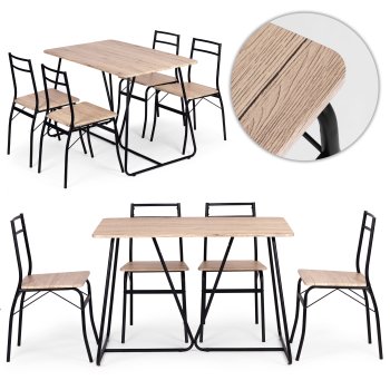 ModernHome PARIS 5 Piece Dining Table Set with 4 Chairs for Kitchen