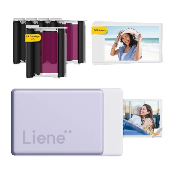 Liene Pearl N200 Pro 2x3" Portable Photo Printer, Bluetooth 5.2, Purple