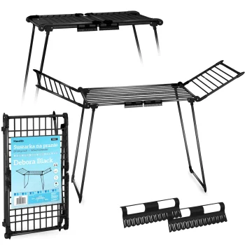 Massido Debora Slim Folding Clothes Airer, 19 m, Black