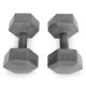Hex Dumbbell Set 2×5 kg ModernHome, grey