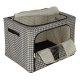 Bedding and Clothes Storage Organizer with Frame, Black/White, 100L