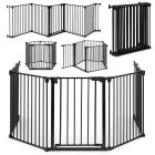 ECOTOYS 5-Panel Metal Safety Gate Playpen and Room Divider, Black