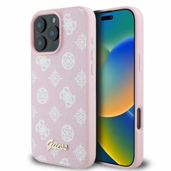 Guess iPhone 16 Pro Max Case Peony Script MagSafe, Pink