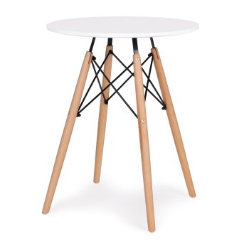 Round Dining Table for 2 Small Kitchen Table 60cm ModernHome, White