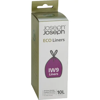 Joseph Joseph IW9 10L Recycled Bin Liners with Drawstrings, Pack of 4, Grey