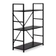 Modernhome CWJ602480LG BLACK Wooden Shelf with Metal Frame, 3 Shelves, Black