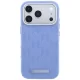 Karl Lagerfeld Grained Mono Resin Logo MagSafe Case for iPhone 17/18 Pro Max Light Blue