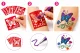 Glitter Tattoo Gel Pens Set, 6 Colours with Stencils
