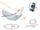 Garden Home Single Hammock with Mounting Kit Set - 200x100 cm, Blue-Green