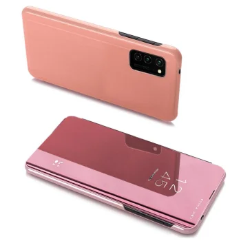 Clear View Flip Case for Samsung Galaxy A03s (166.5) with Stand Function, Pink