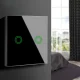 Smart Touch Light Switch Maclean MCE714B, 2-Gang, Wi-Fi Tuya, Glass, 86x86 mm, Black