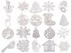 Wooden Christmas Tree Decorations, Pendants, Ornaments, 20 pcs.