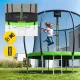 4FIZJO PRO vaikiškas sodo batutas 252 cm 8FT su tinklu ir kopėtėlėmis, žalias/juodas