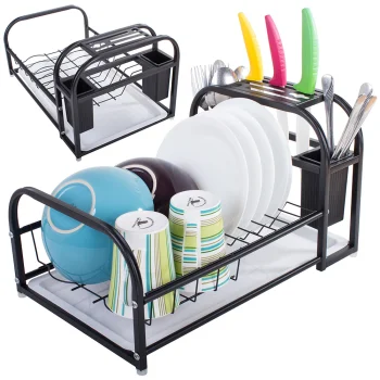 Dish Drainer with Tray Loft, Black