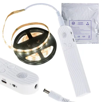 LED Strip Light with Motion Sensor, 2m, Battery / USB Powered, Warm White