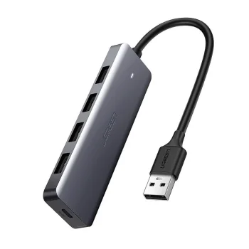 Ugreen USB HUB - 4x USB 3.2 Gen 1 with Micro USB Power Port, Gray (CM219)