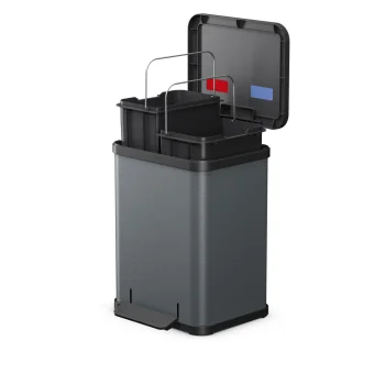 Recycling Bin Hailo Öko duo Plus M, Dark Grey, Matte