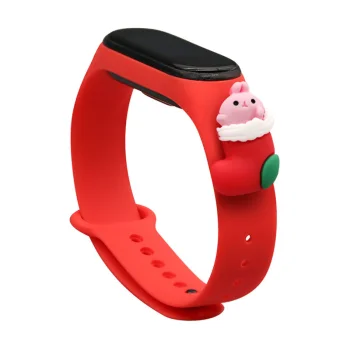 Christmas Strap for Xiaomi Mi Band 3 / 4 Sock Motif Red