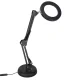LED Desk Lamp with Magnifying Glass, Adjustable Arm and USB Power, Black
